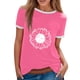 thumbnail image 1 of Gibobby Camisetas Mujer Manga Corta Blusa informal manga corta con cuello redondo para mujer, camiseta con estampado girasol Color(Rosa,XL), 1 of 4