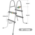 thumbnail image 2 of YUEWO 36" 2-Step Steel Frame Above Ground Swimming Pool Ladder with Non-Slip Plastic Steps for Entry and Exit System Swim Pools, 2 of 7