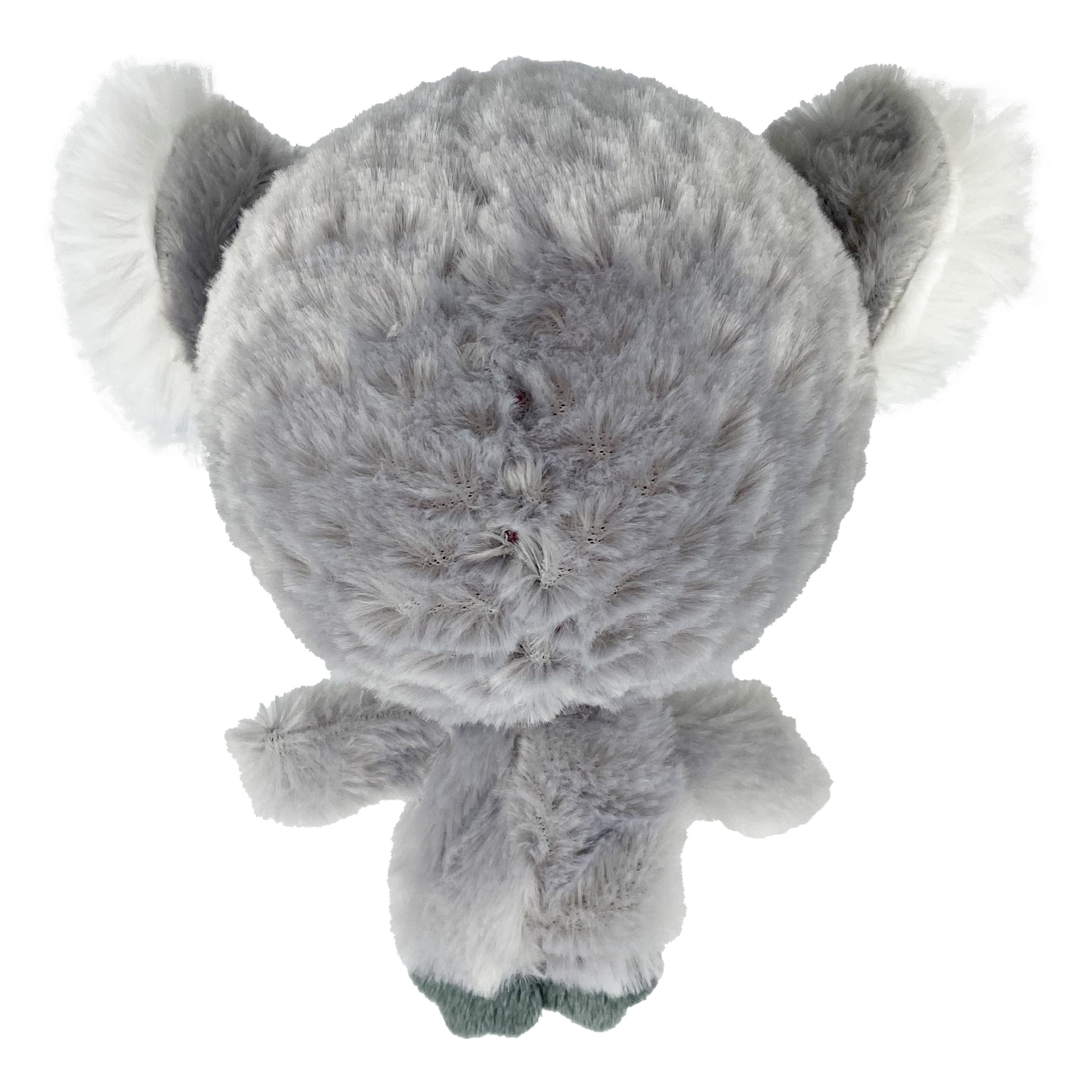 Multipet Knobby Noggins Plush Koala Dog Toy, Bumpy Rubber Ball Head with Squeaker, 4 inches