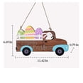 thumbnail image 2 of Letrero de madera de Pascua Feliz JanHm con camión y huevos colorido, 2 of 4