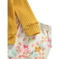 thumbnail image 5 of Bagilaanoe 2pcs Newborn Baby Girl Long Pants Set Long Sleeve Ribbed T Shirts Tops + Floral Print Trousers + Headband 6M 12M 18M 24M Infant Fall Casual Outfits, 5 of 7