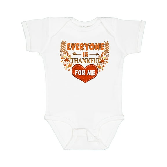 Inktastic Everyone is Thankful for Me with Heart and Leaves Boys or Girls Baby Bodysuit