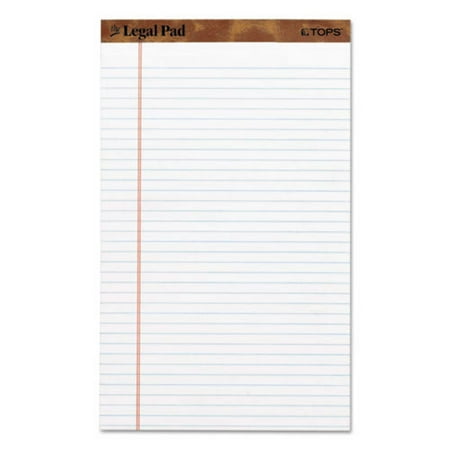 TOPS The Legal Pad Writing Pads, Legal Rule, 50 Sheets, 8-1/2 x 11-3/4, White, 12 Pack
