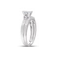 thumbnail image 3 of 10kt White Gold Princess Diamond Bridal Wedding Ring Band Set 1/2 Cttw, 3 of 4