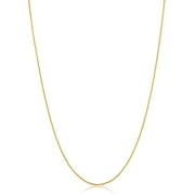 14k Yellow Gold Filled Round Wheat Chain Pendant Necklace (0.8 mm, 18 inch)