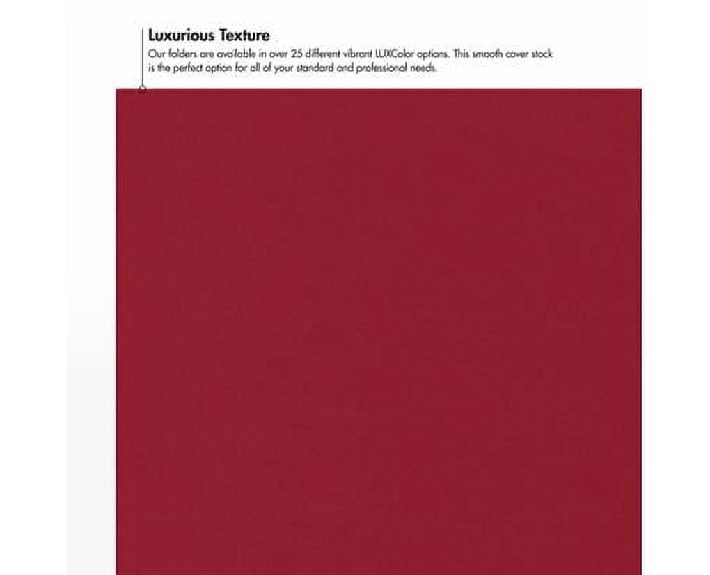 LUXPaper 9 x 12 Presentation Folder, Garnet, 50/Pack