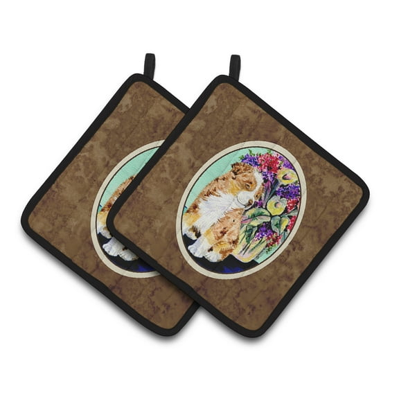 Carolines Treasures SS8312PTHD Australian Shepherd Pair of Pot Holders, 7.5HX7.5W, multicolor