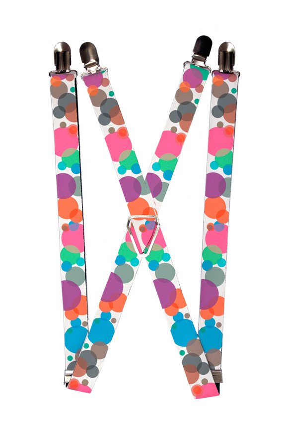 Pastel Colorful Colors Circle Circular Bubbles Pattern Suspenders