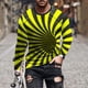 thumbnail image 1 of Blusas y camisas de manga larga con cuello redondo para hombre, blusa informal de manga larga con cuello redondo y estampado de rayas, blusa de poliéster para hombre, 1 of 4