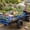 Blue, variant on 15 Cu Ft Steel Dump Cart – 1500 Lbs Capacity, Garden Utility Trailer with Removable Sides, Hand Pull or Foot Pedal – For ATV, UTV, Lawn Tractor