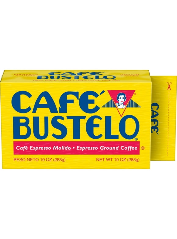 Caf Bustelo, Espresso Style Dark Roast Ground Coffee, Vacuum-Packed 10 oz. Brick