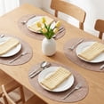 thumbnail image 2 of Placemats Set of 6 Leather Placemats for Kitchen Dining Table Decor Washable Heat Resistant Table Place Mats Champagne Gold 16.9x11.8inch, 2 of 6
