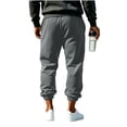 thumbnail image 7 of Yongwang Joggers for Men Drawstring Waist Pants Casual Fashion Sports Long Trousers with Pockets, 7 of 7