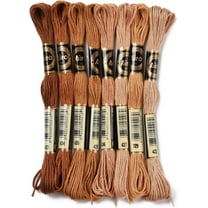 8 Skeins 6 Strands 70 Yards Gradient Brown Hand Embroidery Stitch Floss Threads Yarn Friendship Bracelet String Polyester Thread for Making Sewing Clothing Jewelry Diy Needlework Craft