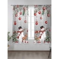 thumbnail image 2 of Winter Christmas Snowman Sheer Curtains 72 Inch Long 2 Panels, Elk Christmas Tree Balls Gray Light Filtering Rod Pocket Semi Sheer Curtains, Sheer Voile Drapes for Living Room Bedroom, 52"x72", 2 of 5