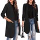 thumbnail image 3 of Gibobby Blazer para mujer Blazer de algodón para mujer manga larga holgada casual chamarra(Negro,G), 3 of 5