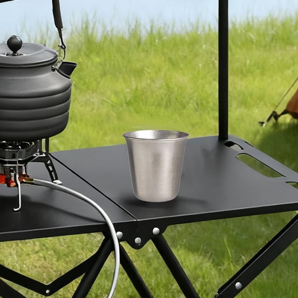 Taza de acero inoxidable, taza de metal, para camping, 370 ml, de viaje, gran capacidad, para restaurante, bar, picnic, vaso térmico para fiestas.