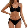 thumbnail image 2 of Plus Size Swimsuit for Women Plus Size 2 Piece Bikini Set Swimwear High Waiste Bottoms Supportive Top Womens Swimsuits Black L, 2 of 4