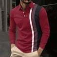 thumbnail image 4 of Felirenzacia Big and Tall Men's Breathable Performance Golf Polo, Short Sleeve Soft Knit Active Striped Shirt, Wine,XL, 4 of 4
