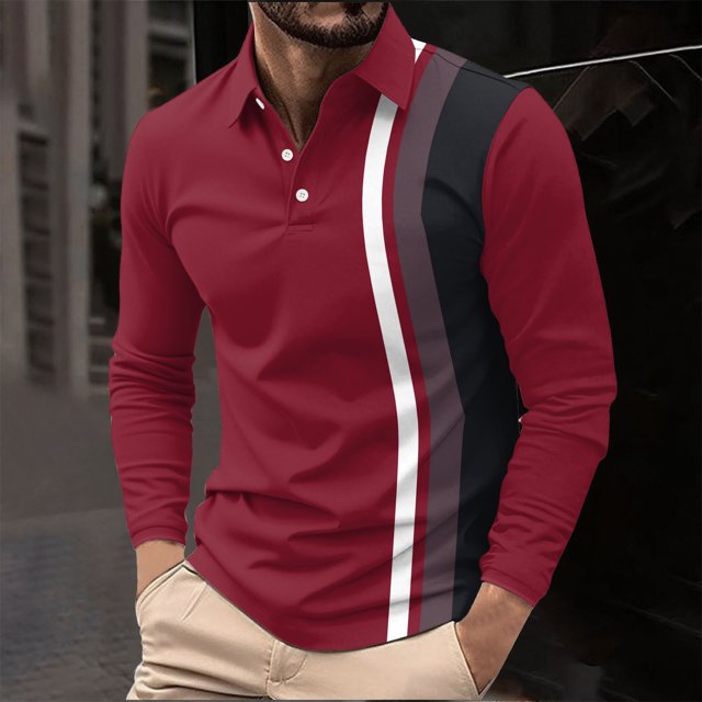 Blusa y camisa de manga corta con cuello vuelto Camisa casual de manga larga para hombre con cuello de manga corta estampado Top/camisa para hombre