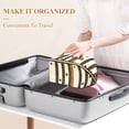 thumbnail image 3 of FORMRS Makeup Bag Travel Cosmetic Organizer for Women Fold Flat Zipper Pouch with Handle, Beige Abstract Dots, 3 of 8