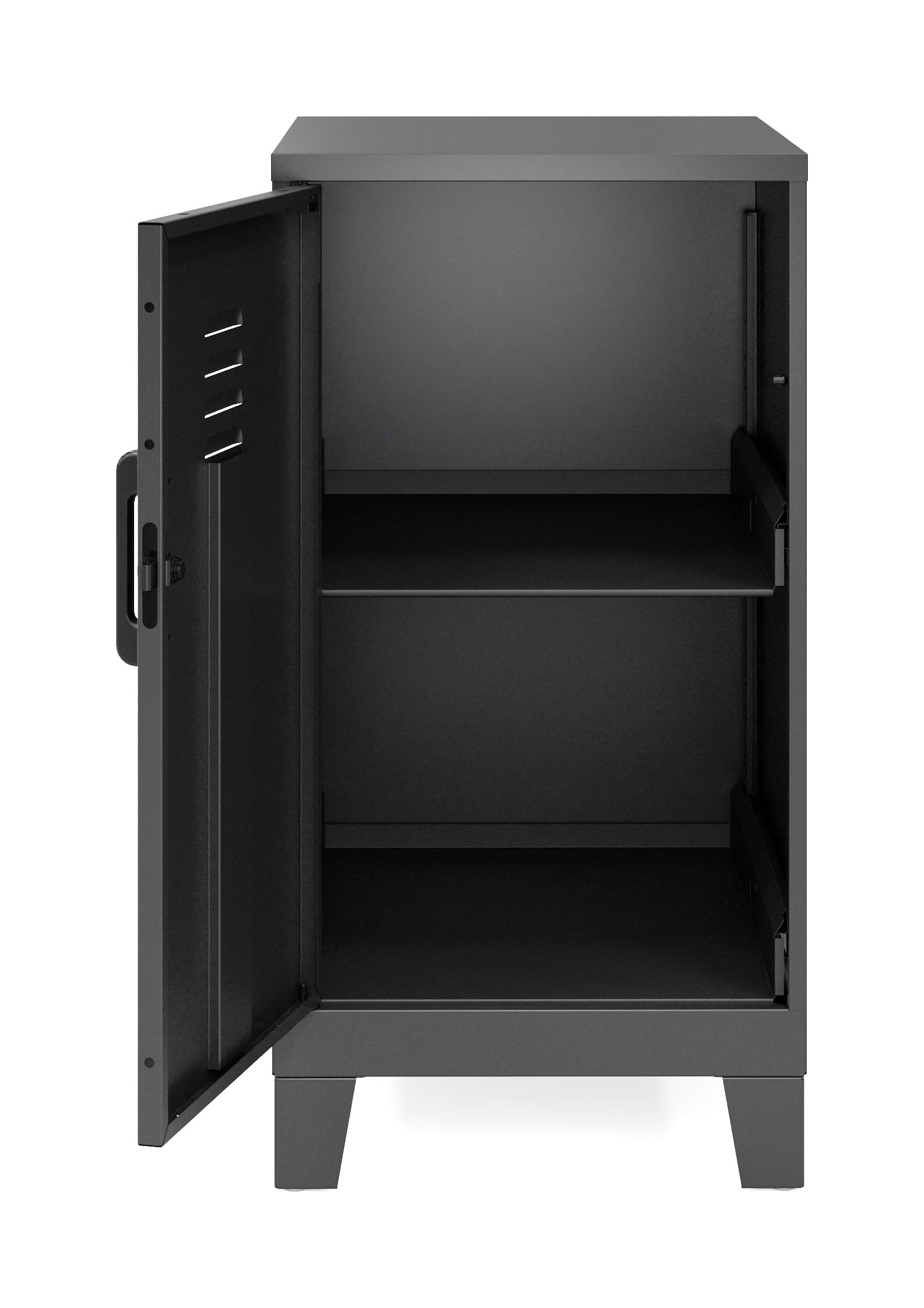 Open Front Cabinet, 2 Shelves, Metal, Short, GRAL124R3AAM 