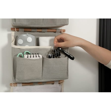 VIVIHEYDAY 1 Pack Wall Mount Hanging Storage Bags 3 Pockets Hangable Organizer Home Office Living Room