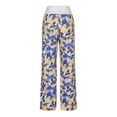 thumbnail image 5 of Dyegold Lounge Pants Women Comfy Casual Pajama Y2k Pants Floral Print Drawstring High Waist Wide Leg Palazzo Lounge Pants, 5 of 6
