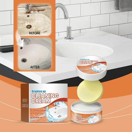 

Multi-Functional Cleaning Cream and Decontamination Sponge & Kitchen Bathroom Sneaker Stain Cleaner -3.5oz Multipurpose Cleaner White Shoe Cleaner Stubborn Stains Cleaner