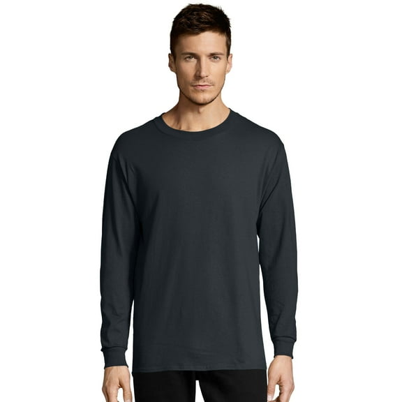 Hanes Long-Sleeve T-Shirt 4-Pack Tee ComfortSoft Men's 100% Cotton Heavyweight