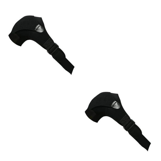 Sonducket Protector de hombro para hombre y mujer, tirantes de compresión, cubiertas profesionales para envolver los hombros, manga de soporte Negro 2Conjunto