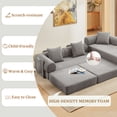 thumbnail image 6 of Timbernest 107" Oversized L-Shaped Cloud Couch, 7 in 1 Corduroy Modular Sectional Sofa for Living Room, Convertible Sleeper Sofa Bed with Side Pockets, No Assembly, Gray, 6 of 13