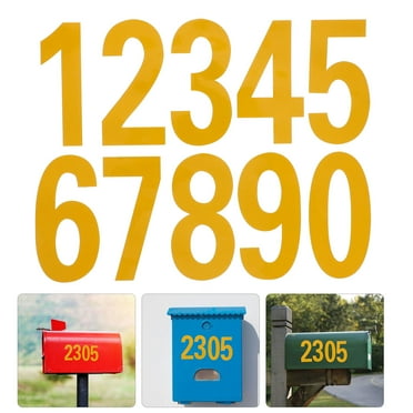 GOOHOCHY Durable Reflective Mailbox Numbers with SelfAdhesive Design for Outdoor Use Yellow 4 inch