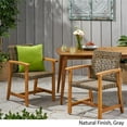 thumbnail image 4 of Camdyn Outdoor Acacia Wood and Wicker Dining Chair, Set of 2, Natural and Gray, 4 of 14