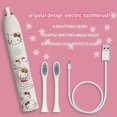 thumbnail image 3 of Sanrio-cepillo de dientes eléctrico Hello Kitty, 6 engranajes, onda de sonido ajustable, protector de goma de pelo suave, portátil, batería de larga duración, regalo de amigo, 3 of 4