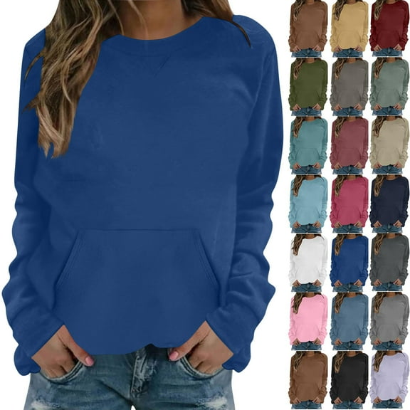 Lenago Sweatshirts for Women Plus Size Long Sleeve Shirts Crewneck Tops Pullover Blouse Oversized Pullover Womens Hoodies Sweatshirts Tunic Tops Lightweight Pullover Sweatshirts With Pockets