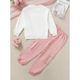 thumbnail image 3 of 12Y Big Girls Clothes 12 Years Girls Pant Sets Big Girls Long Sleeve Round Neckline Top Pants 2PCS Set Pink, 3 of 9