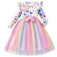 thumbnail image 2 of WEAIXIMIUNG Robe Tutu en Tulle pour Petites Filles, Manches à Volants, Tenue Décontractée d'Été pour Enfants de 2 7 Ans, 2 of 8