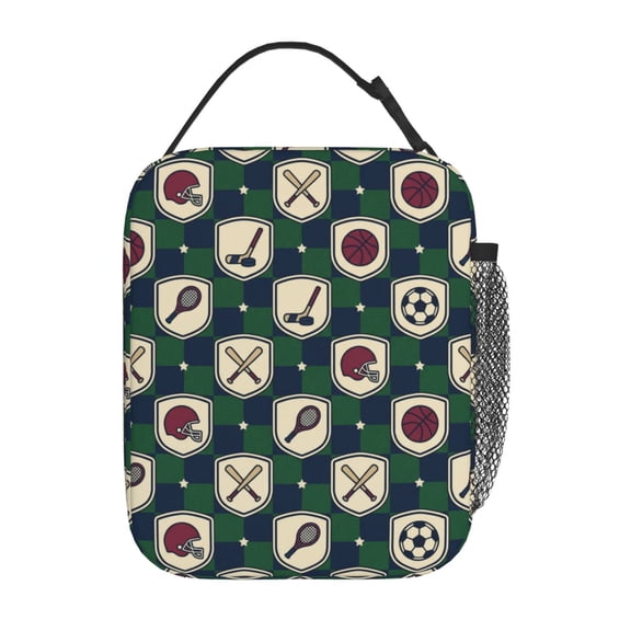 Baseball Insulated Lunch Box Reusable Lunch Bag Women Men Cooler Tote Bag For Work Picnic Travel Office Outdoors