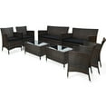 thumbnail image 3 of Costway 8PCS Rattan Patio Furniture Set Cushioned Sofa Chair Coffee Table Black, 3 of 9