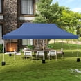 thumbnail image 2 of Gymax 10 x 20FT Pop-up Canopy Tent Folding Instant Sun Shelter w/ 3 Adjustable Heights Blue, 2 of 10