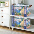 thumbnail image 2 of Yayeee Foldable Storage Basket for Shelves with Handles Waterproof Cloth Bins, Blue Window, 2 of 7
