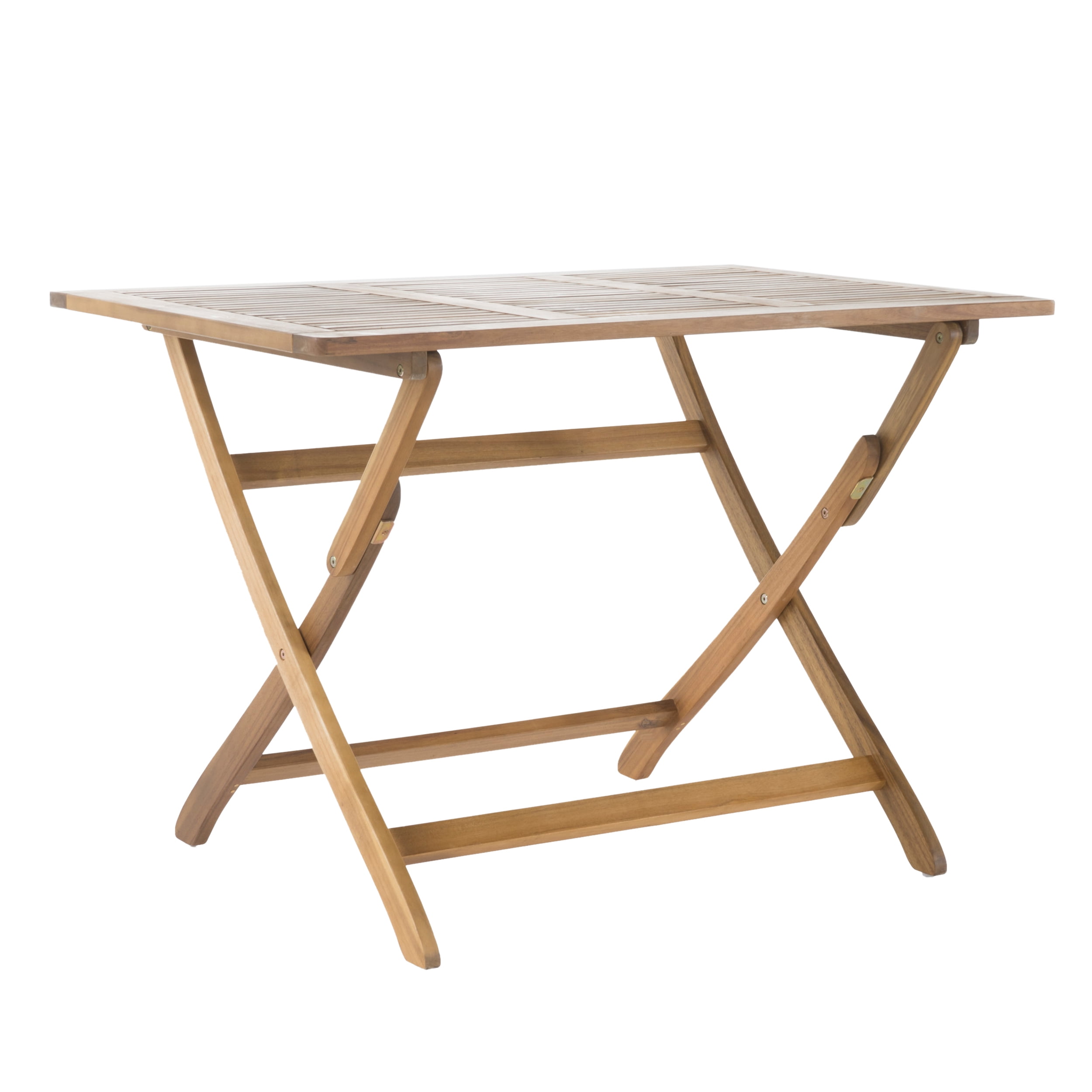 Outdoor Foldable Dining Table 43.5 Inch, Portable Acacia Wood Leisure Table for Patio Garden, Natural