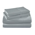 thumbnail image 4 of 4-Piece Light Steel Grey Tencel Eucalyptus Lyocell Sateen Weave Bed Sheets, Queen - Ultra Soft, Cooling, Deep Pocket, 4 of 4