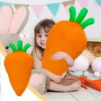 FYHALE 25.6in Easter Carrot Throw Pillow Orange Carrot Shape Cushion Easter Decorative Throw Pillow Carrot Shape Cushion for Home Bedroom Sofa Decoration
