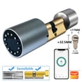 thumbnail image 2 of Door Lock, Variable Size Password Lock Fingerprint Door Lock Smart Door Lock Outdoor Door Lock Electronic Lock Tuya APP Cylinder Door ,Easy to Install, 2 of 8
