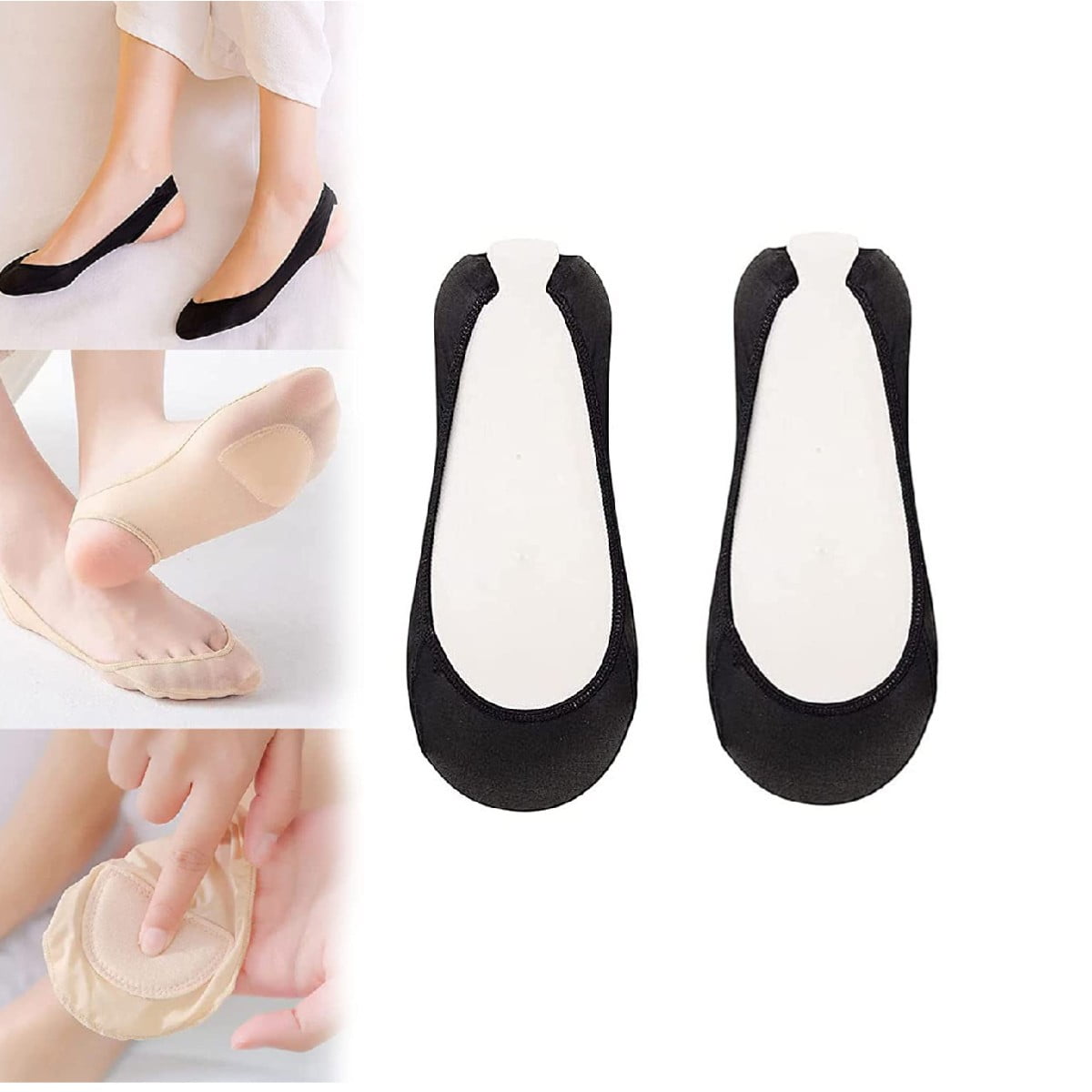 TRIANU 2 Pairs SockStyle Ball of Foot Cushions for Women, Forefoot Cushion Pads for Women