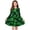 Navy, variant on Girls St Patricks Day Dress Long Sleeve Navy Clover Print Fit & Flare Holiday Party Dress,Size 7-8 T