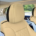 thumbnail image 6 of FH Group Deluxe Diamond Pattern Faux Leather Seat Cushions for Car Truck SUV Van - Beige Front Seats, 6 of 6