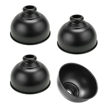FSLiving 4-Pack 8.3" Industrial Vintage Metal Bulb Guard Iron Matte Black Hanging Ceiling Dome DIY Light Shade Decorative Replacement for Pendant Light Table Lamp Wall Sconce